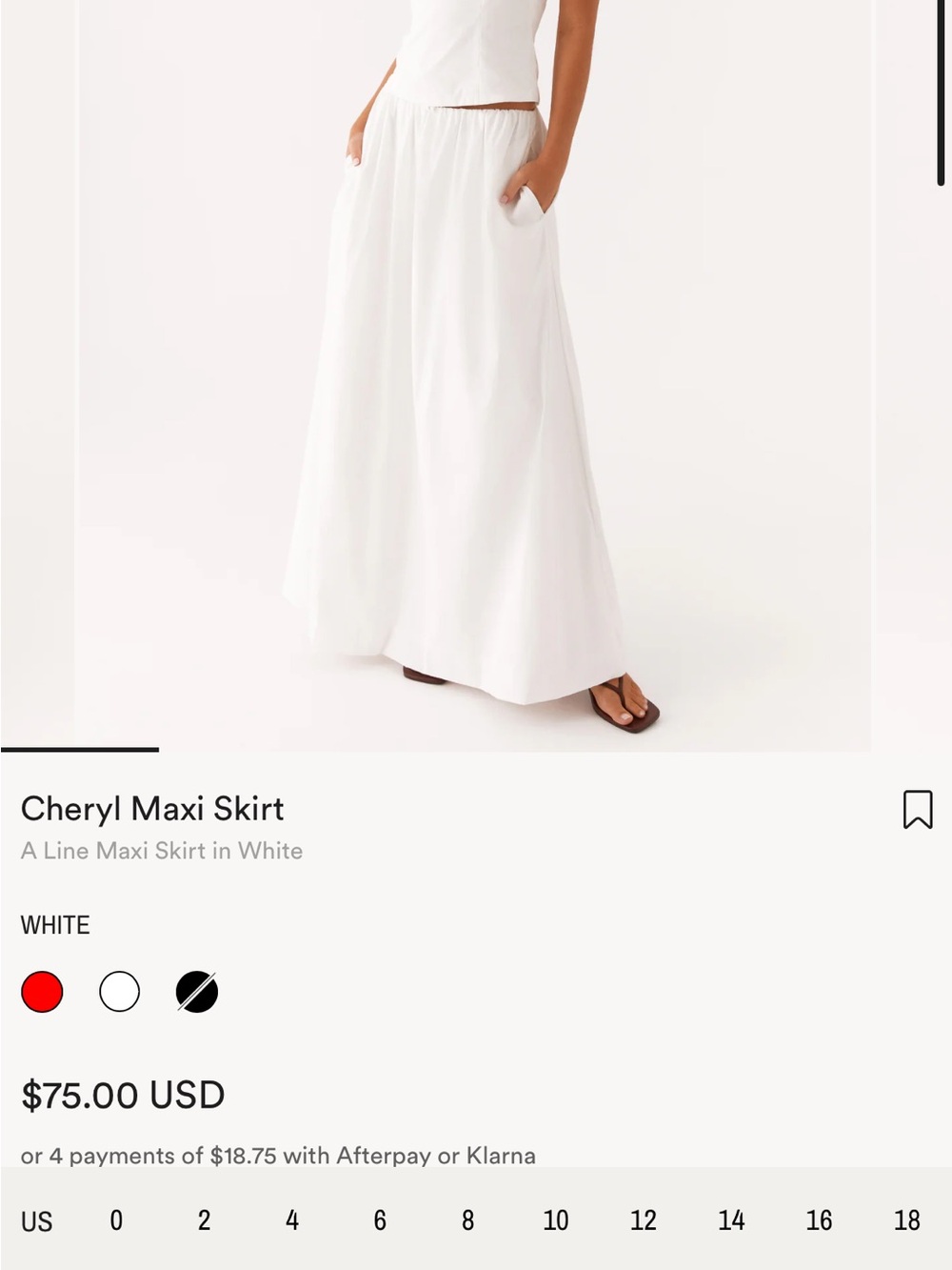 Peppermayo Cheryl A-Line Maxi Skirt - White